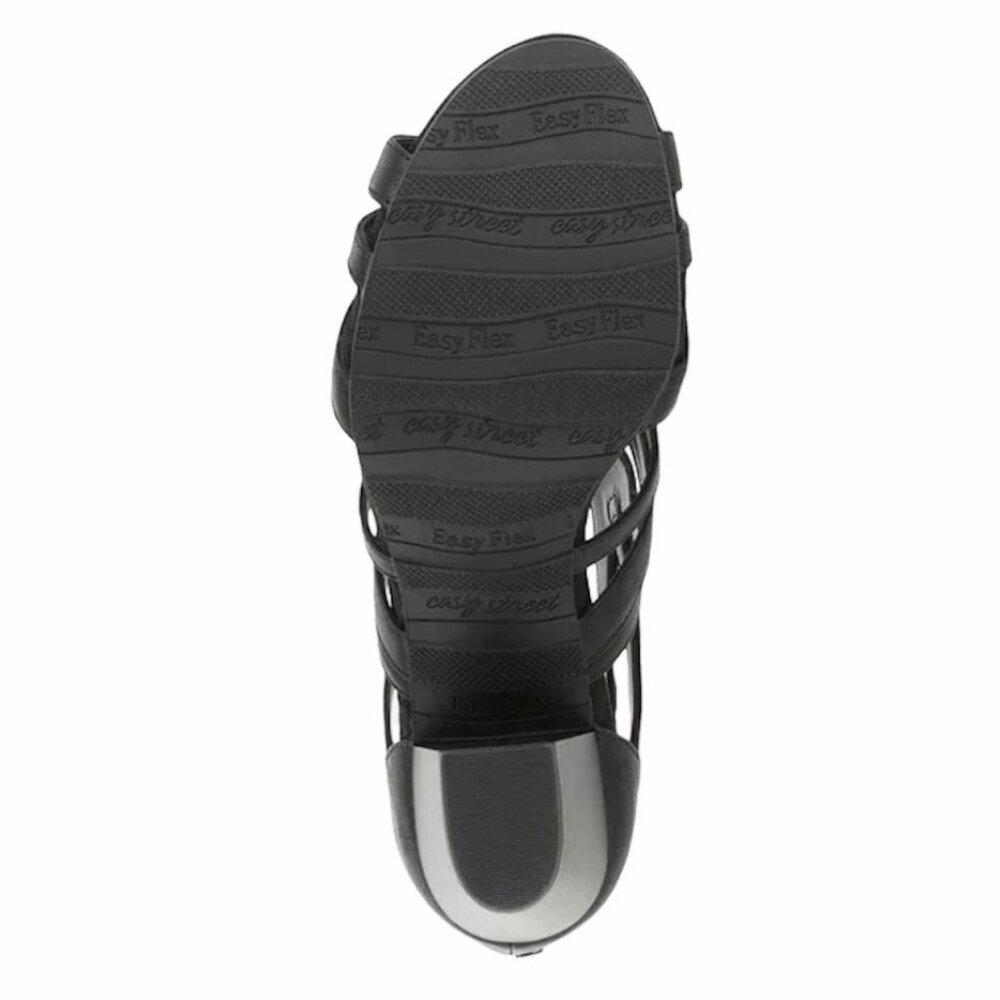 Easy Street AMAZE Women's Multi-Strap Heel Sandals Black Size 6.5 - Picture 7 of 7